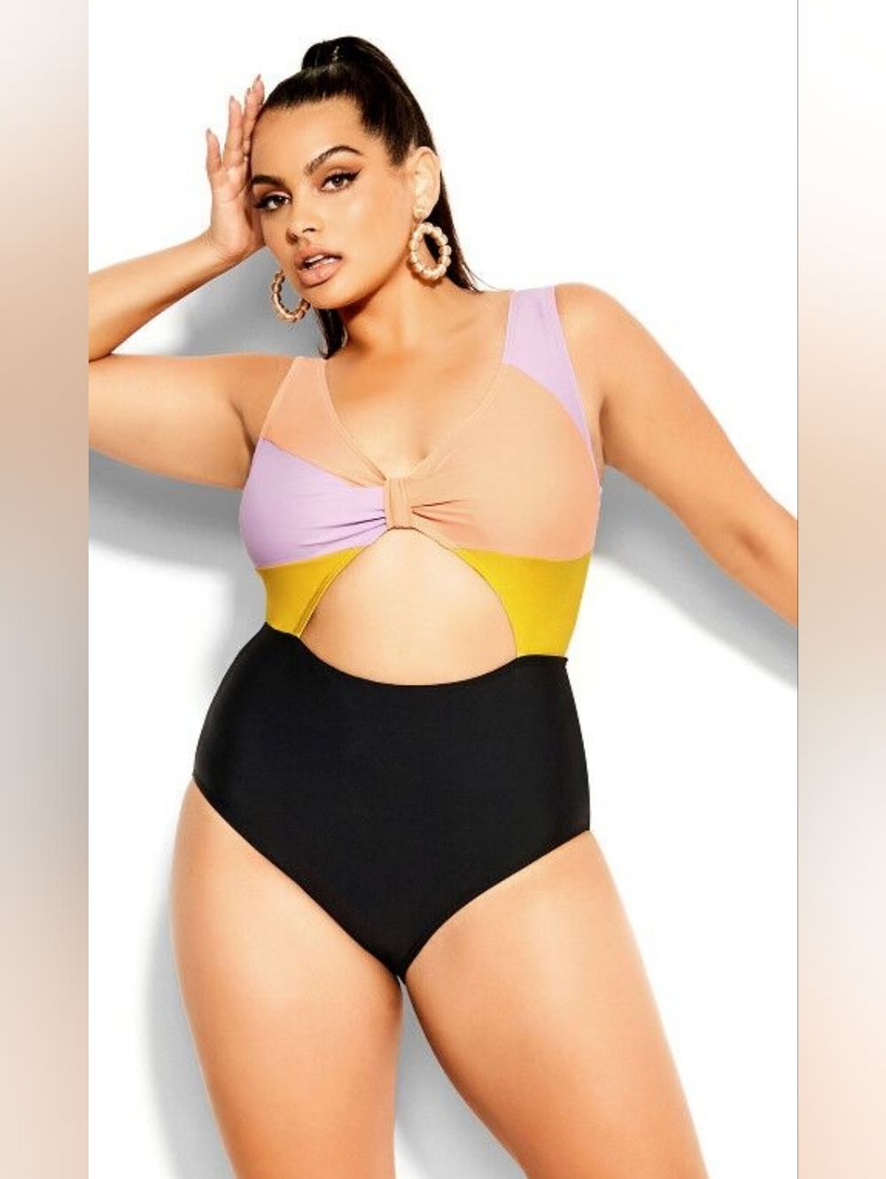 City Chic Lulu Splice Swimsuit